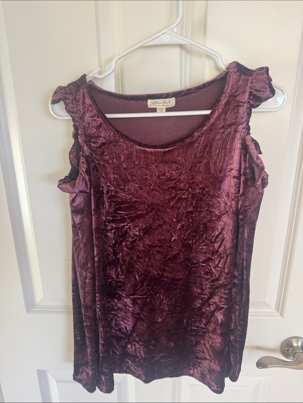 Velvety Cold Shoulder Top